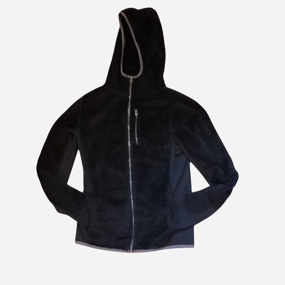 So Faux fur Zip up Black Jacket with Hood - Picture 1 of 8